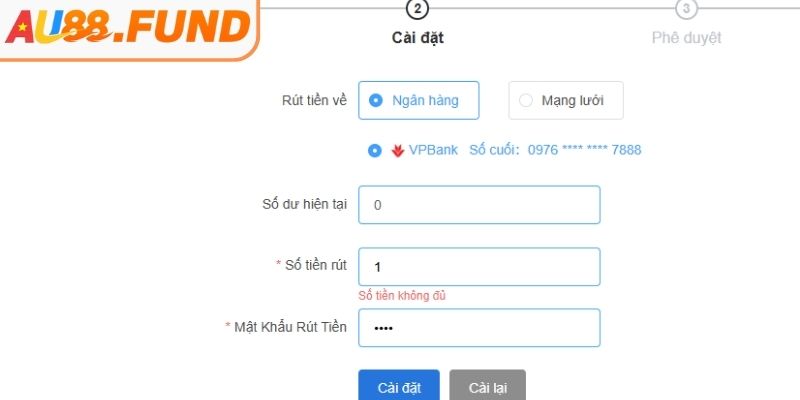 Rút Tiền AU88 - Quy Trình Thanh Toán Nhanh, An Toàn Và Chuẩn 3 Lý do gây ra lỗi rút tiền AU88 và cách xử lý